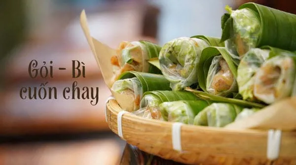 Cách làm món bì cuốn chay đơn giản, hấp dẫn